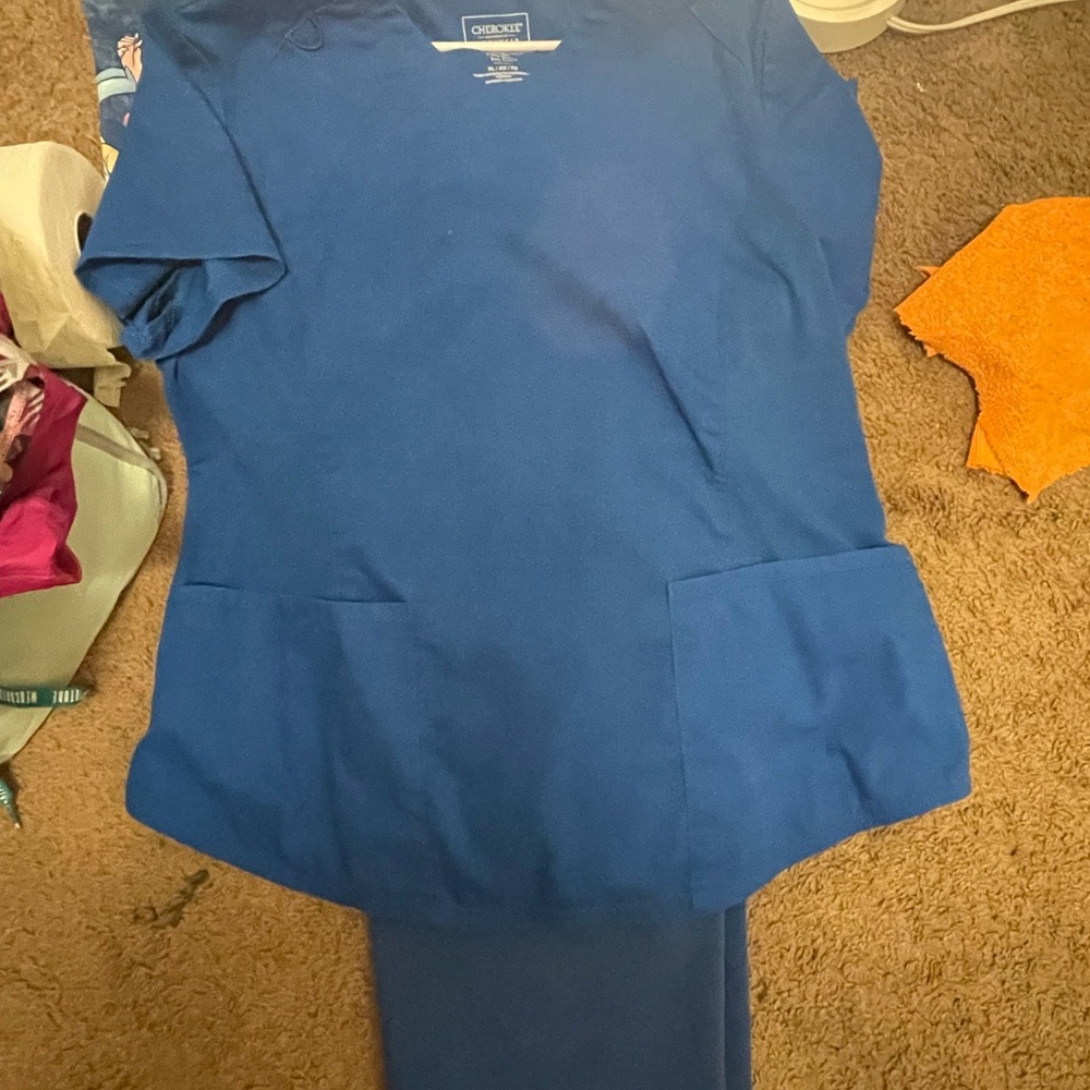 Cherokee Royal Blue Medical Scrub Set